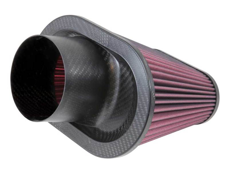 K&N Universal Air Filter 3 11/16in Flange x 8 3/4 x 5 1/2in Base x 6 3/8 x 3 3/16in Top x 7in Height-Air Filters - Universal Fit-Grocery Getter Performance