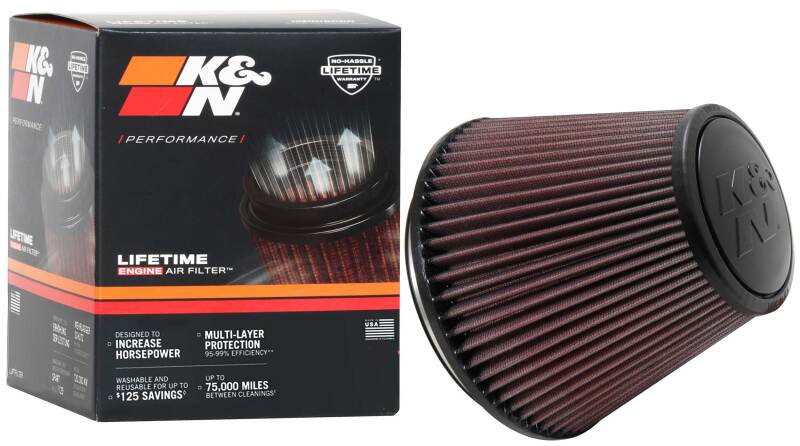 K&N Universal Air Filter 6in Flange / 7-1/2in Base / 4-1/2in Top / 6-1/2in Height-Air Filters - Universal Fit-Grocery Getter Performance