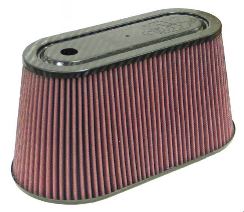 K&N Universal Air Filter with Carbon Fiber Top & Base-6in Base O/S W x 3.938in Top O/S W x 6in H-Air Filters - Universal Fit-Grocery Getter Performance