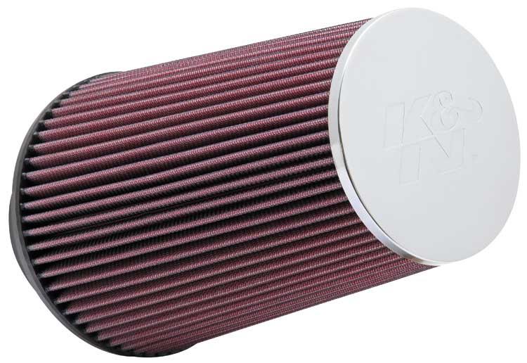 K&N Universal Chrome Filter 3 1/2 inch ID FLG / 6 inch Bottom / 4 1/2 inch CR / 9 inch Length-Air Filters - Universal Fit-Grocery Getter Performance