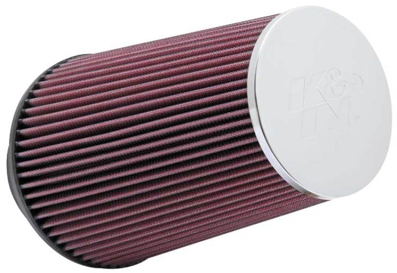 K&N Universal Chrome Filter 3 1/2 inch ID FLG / 6 inch Bottom / 4 1/2 inch CR / 9 inch Length-Air Filters - Universal Fit-Grocery Getter Performance