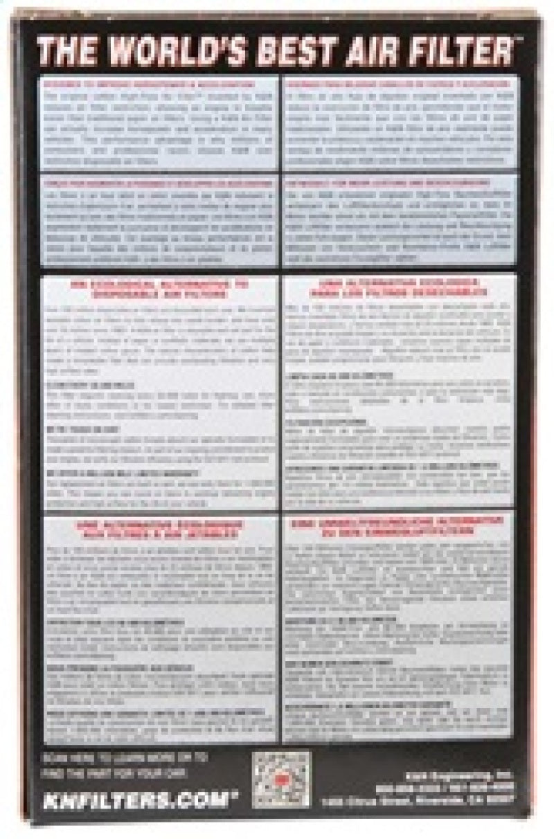 K&N Universal Clamp-On Air Filter 2-3/4in FLG / 4-3/4in B / 3-1/2in T / 5-7/8in H-Air Filters - Universal Fit-Grocery Getter Performance