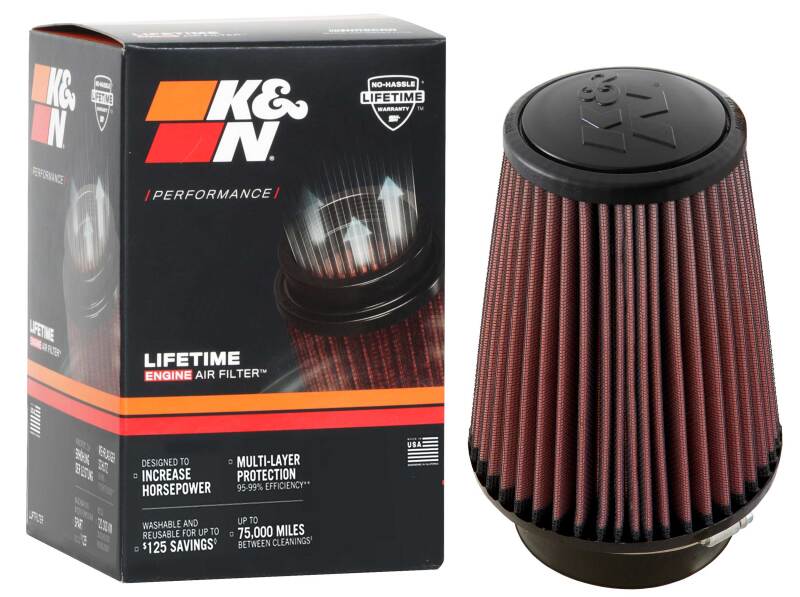 K&N Universal Clamp-On Air Filter 4in FLG / 6in B / 4in T / 7in H-Air Filters - Universal Fit-Grocery Getter Performance