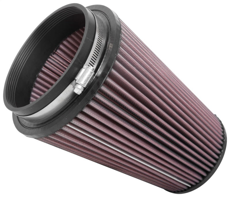 K&N Universal Clamp-On Air Filter 5in FLG / 6-1/2in B / 4-3/8in T / 8-3/4in H-Air Filters - Universal Fit-Grocery Getter Performance