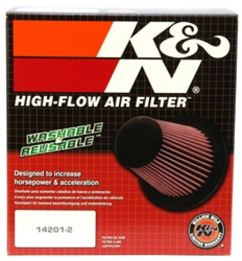 K&N Universal Round Tapered Carbon Fiber Air Filter 6in Flg ID Centered/7.5in B OD/4.5in T OD/4in H-Air Filters - Universal Fit-Grocery Getter Performance