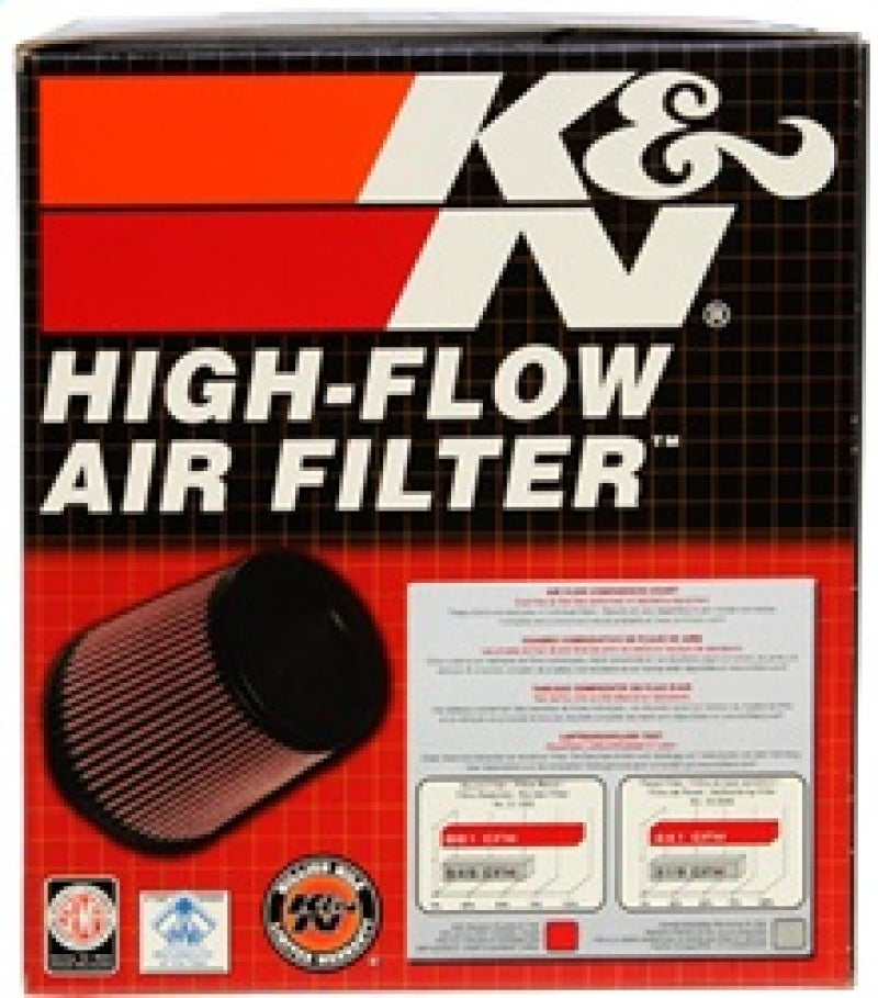K&N Universal Rubber Filter-Round Tapered 3in Flange ID x 6in Base OD x 6in Top OD x 5in H-Air Filters - Universal Fit-Grocery Getter Performance