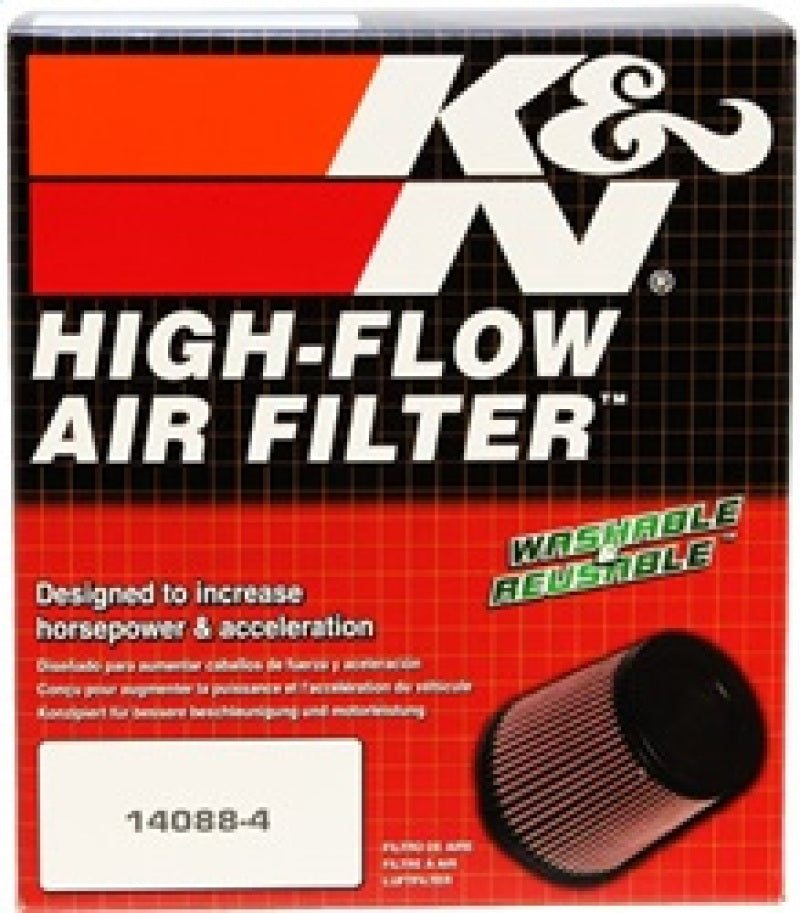 K&N Universal Rubber Filter-Round Tapered 3in Flange ID x 6in Base OD x 6in Top OD x 5in H-Air Filters - Universal Fit-Grocery Getter Performance