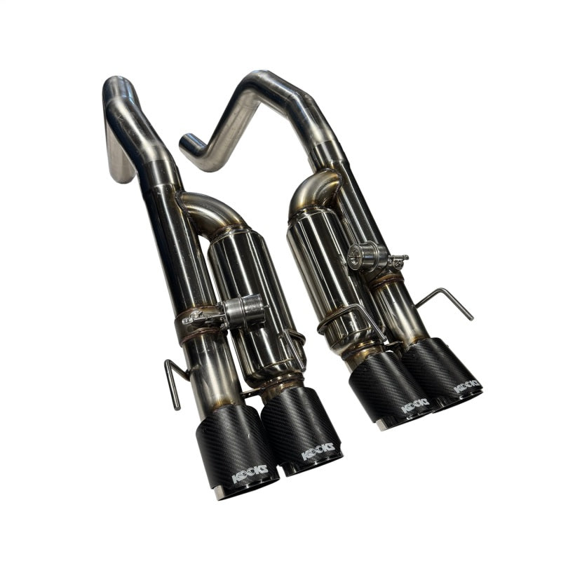 Kooks 09-13 Chevrolet Corvette Z06/ZR1 3in. Valved Axle-Back Exhaust w/ CF Tips-Axle Back-Grocery Getter Performance