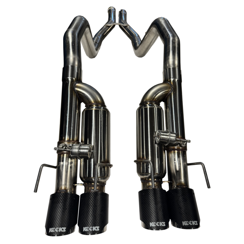 Kooks 09-13 Chevrolet Corvette Z06/ZR1 3in. Valved Axle-Back Exhaust w/ CF Tips-Axle Back-Grocery Getter Performance