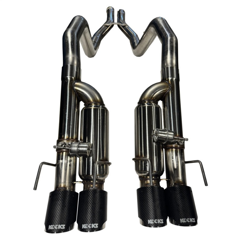 Kooks 09-13 Chevrolet Corvette Z06/ZR1 3in. Valved Axle-Back Exhaust w/ CF Tips-Axle Back-Grocery Getter Performance