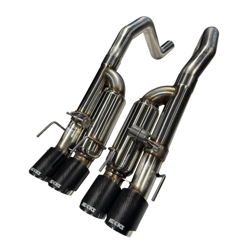Kooks 09-13 Chevrolet Corvette Z06/ZR1 3in. Valved Axle-Back Exhaust w/ CF Tips-Axle Back-Grocery Getter Performance