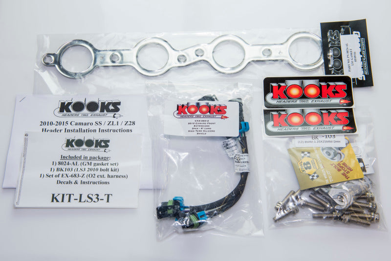 Kooks 10-14 Chevy Camaro SS LS3/L99/ 6.2L 1 7/8in x 3in SS LT Headers Inc 3in x 2 1/2in Green Catted-Headers & Manifolds-Grocery Getter Performance