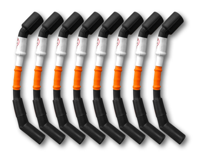 Kooks 10mm Spark Plug Wires - Orange w/Black Boots (8 pc. Set)-Spark Plug Wire Sets-Grocery Getter Performance