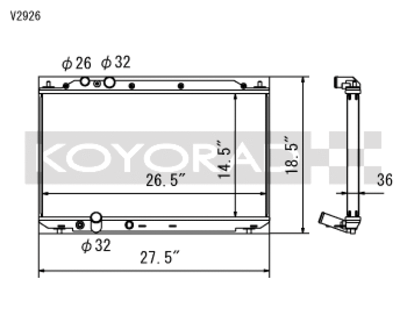 Koyo 06-11 Honda Civic Si 2.0L Coupe/Sedan (MT) Radiator-Radiators-Grocery Getter Performance