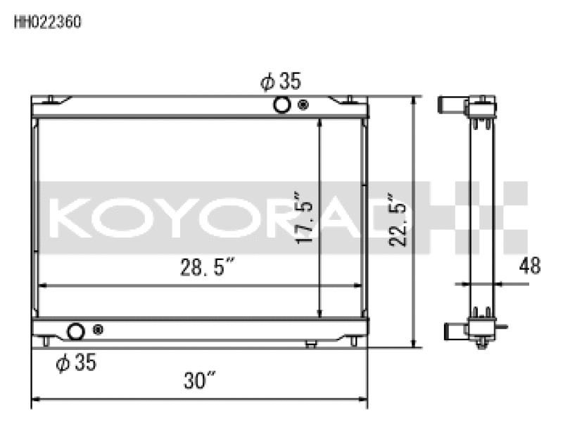Koyo 09-13 Nissan GT-R 3.8L (AT) Radiator-Radiators-Grocery Getter Performance