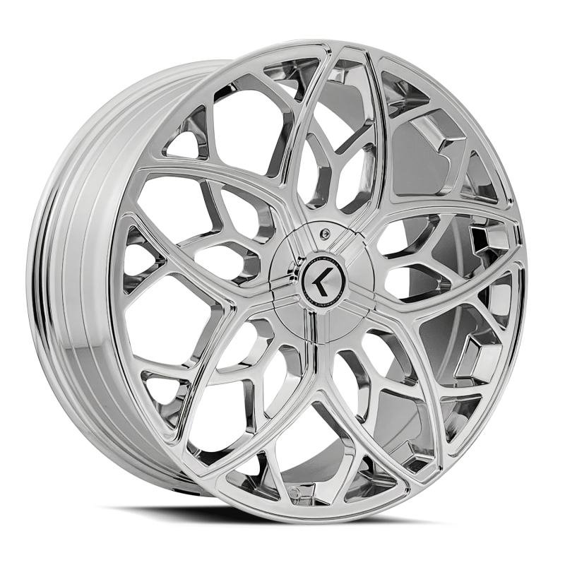Kraze KR184 Ricochet 22x8.5 / 5x115/120 BP / 38mm Offset / 74.1mm Hub Chrome Wheel-Wheels - Cast-Grocery Getter Performance
