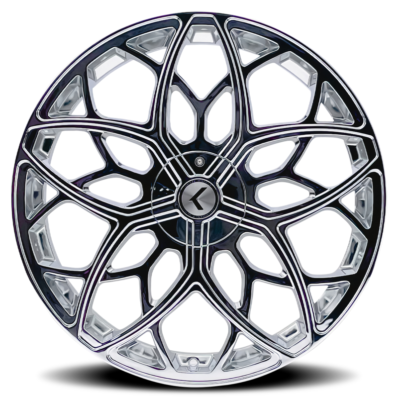 Kraze KR184 Ricochet 22x8.5 / 5x115/120 BP / 38mm Offset / 74.1mm Hub Chrome Wheel-Wheels - Cast-Grocery Getter Performance