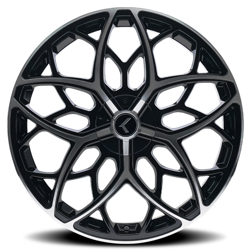 Kraze KR184 Ricochet 22x8.5 / 5x115/120 BP / 38mm Offset / 74.1mm Hub Gloss Black Machined Wheel-Wheels - Cast-Grocery Getter Performance
