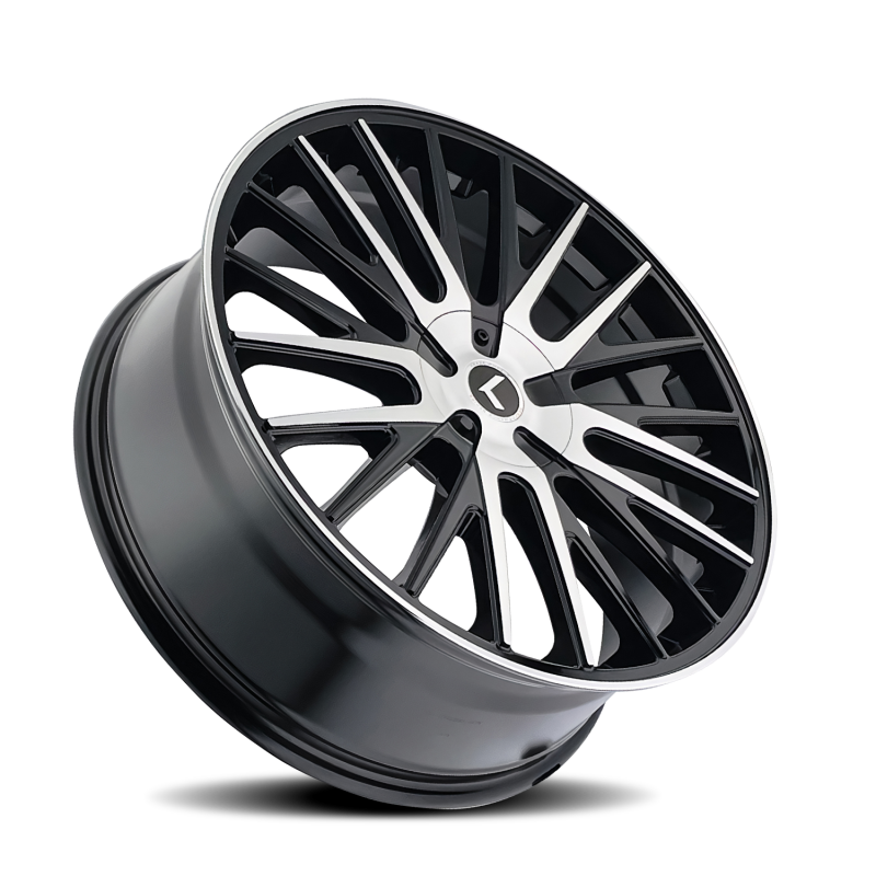 Kraze KR185 Double Down 18x8 / 5x112/120 BP / 40mm Offset / 74.1mm Hub Gloss Black Machined Wheel-Wheels - Cast-Grocery Getter Performance
