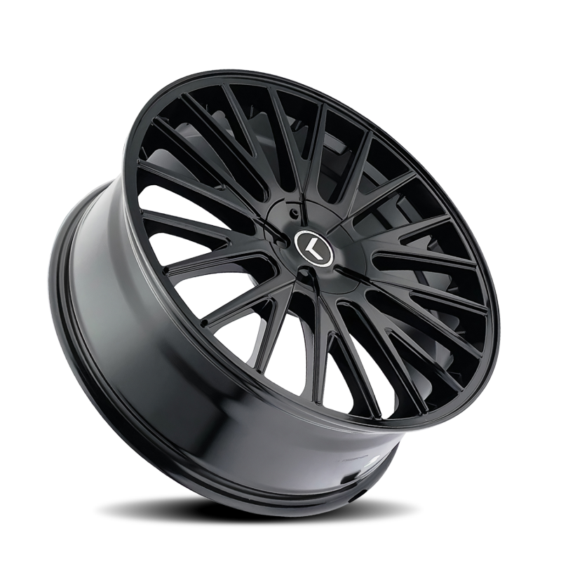Kraze KR185 Double Down 20x8.5 / 5x108/114.3 BP / 38mm Offset / 73mm Hub Gloss Black Wheel-Wheels - Cast-Grocery Getter Performance