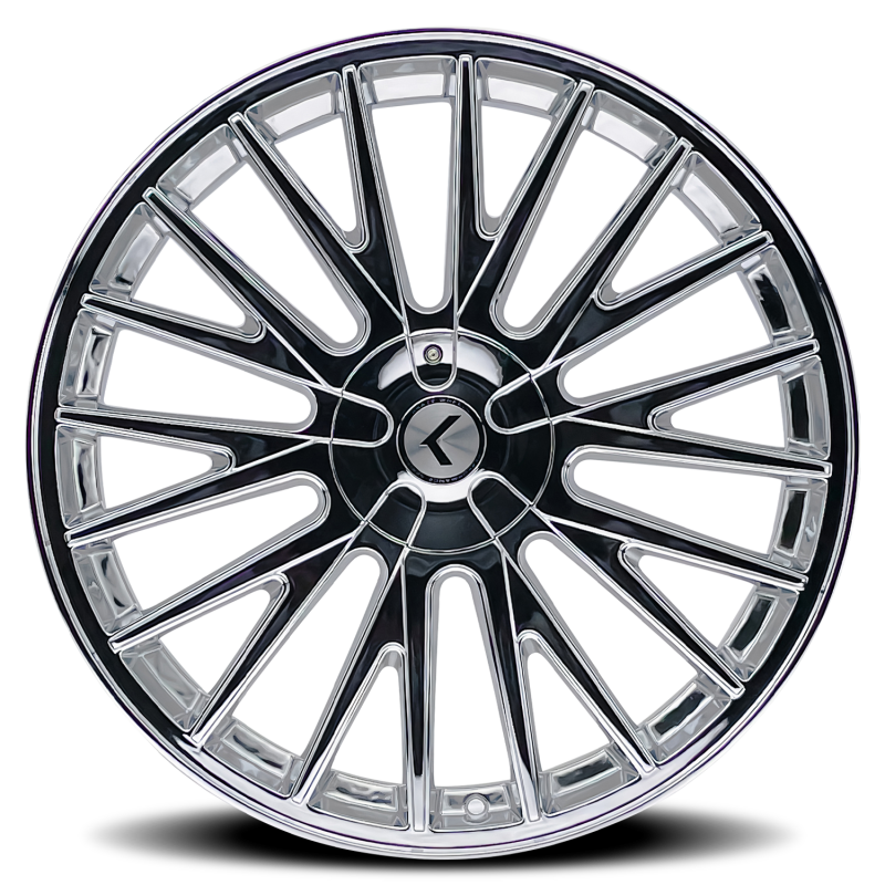 Kraze KR185 Double Down 20x8.5 / 5x112/120 BP / 38mm Offset / 73mm Hub Chrome Wheel-Wheels - Cast-Grocery Getter Performance