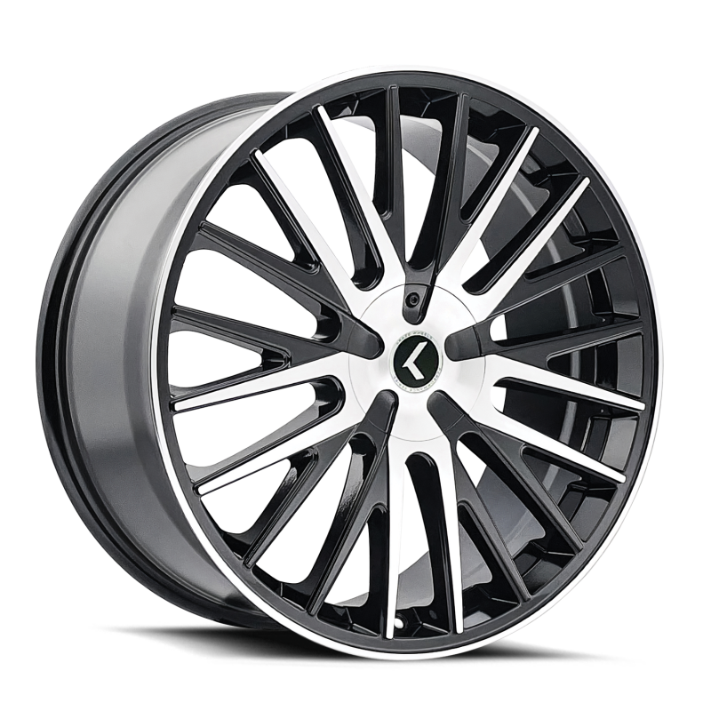 Kraze KR185 Double Down 22x8.5 / 5x115/120 BP / 38mm Offset / 74.1mm Hub Gloss Black Machined Wheel-Wheels - Cast-Grocery Getter Performance