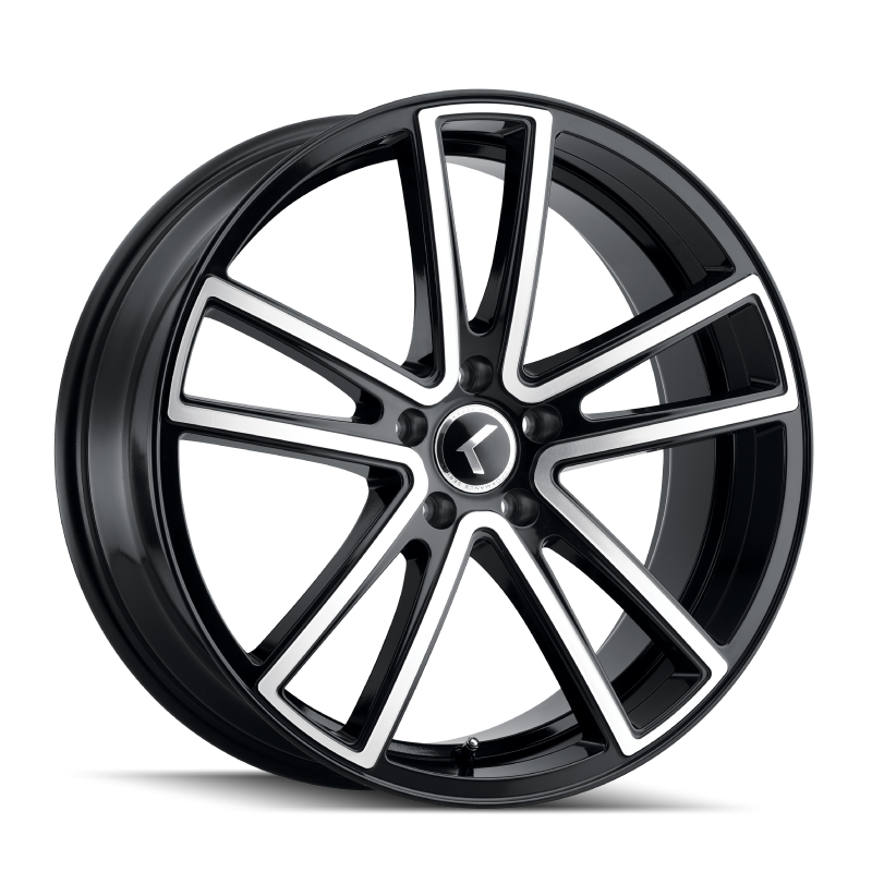 Kraze KR190 Lusso 22x8.5 / 5x120 BP / 38mm Offset / 74.1mm Hub Gloss Black Machined Wheel-Wheels - Cast-Grocery Getter Performance