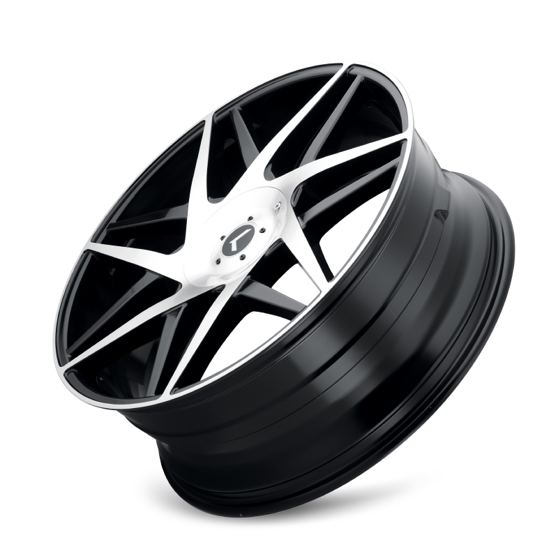 Kraze KR192 Phase 22x8.5 / 5x112/114.3 BP / 38mm Offset / 72.62mm Hub Gloss Black Machined Wheel-Wheels - Cast-Grocery Getter Performance