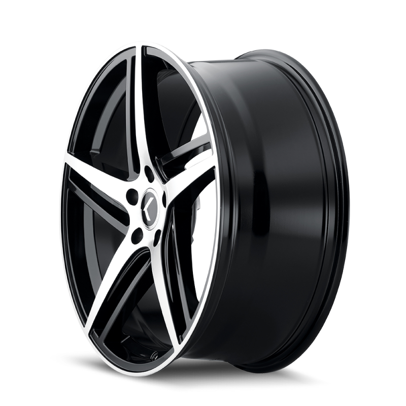 Kraze KR195 Milano 20x8.5 / 5x114.3 BP / 38mm Offset / 72.62mm Hub Gloss Black Machined Wheel-Wheels - Cast-Grocery Getter Performance