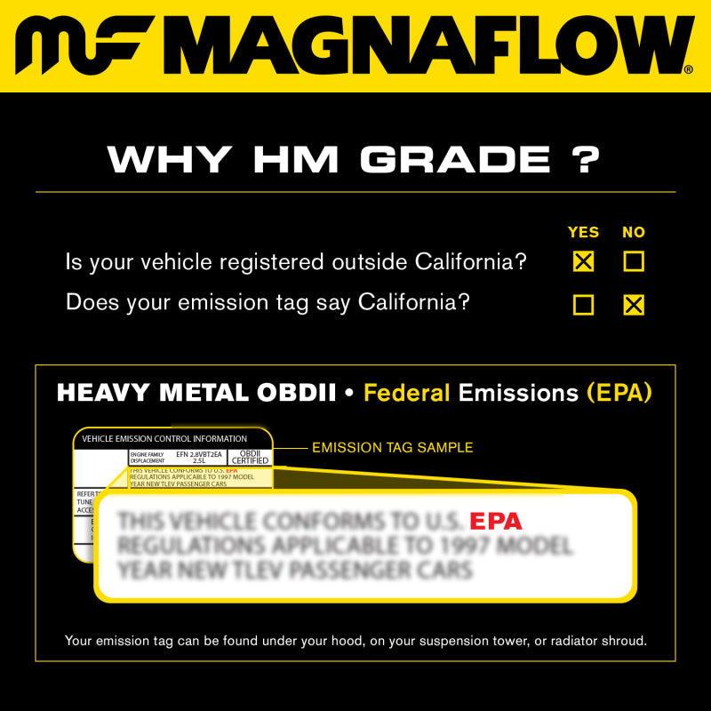 MagnaFlow 02-03 Mitsubishi Lancer V4 2.0L (excl. Turbocharged) Rear Direct Fit Catalytic Converter-Catalytic Converter Direct Fit-Grocery Getter Performance