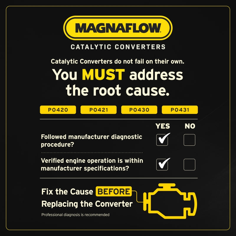 MagnaFlow 02-03 Mitsubishi Lancer V4 2.0L (excl. Turbocharged) Rear Direct Fit Catalytic Converter-Catalytic Converter Direct Fit-Grocery Getter Performance