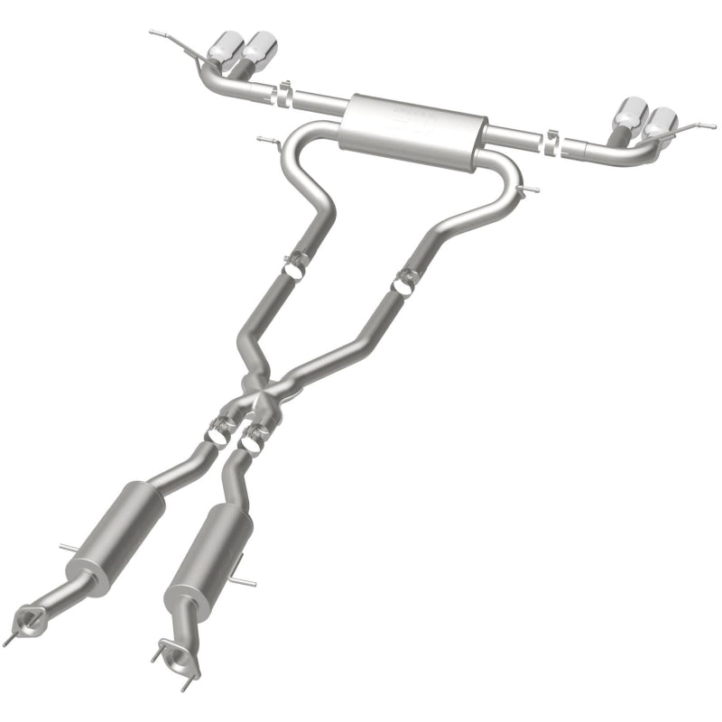 MagnaFlow Cat Back, SS, 2.5in, Quad Split Polish 4in tip 14-15 Jeep Grand Cherokee 3.6L/5.7L V6/V8-Catback-Grocery Getter Performance