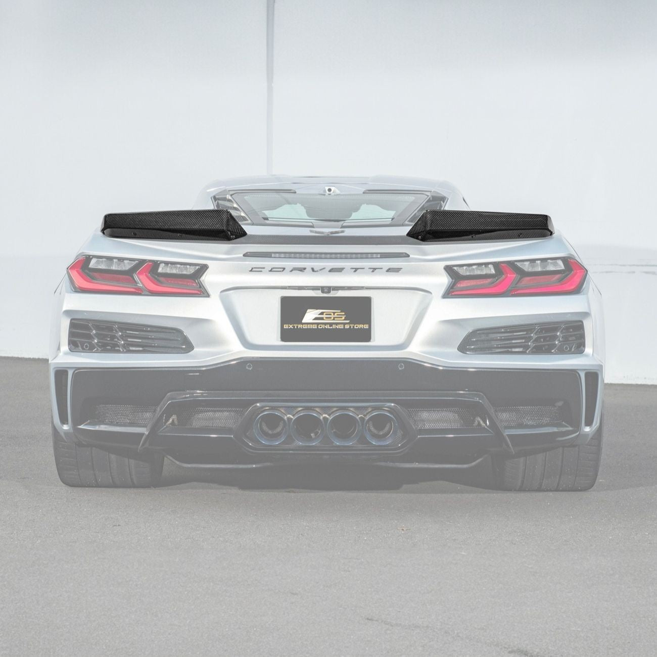 Corvette C8 Carbon Fiber Rear Wing Spoiler with Extended Winglets