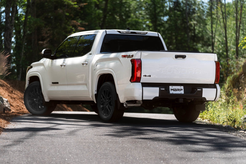 MBRP 2022 Toyota Tundra 3.5L Dual Cat-back 4in Single Side Exit Dual Wall Angle Cut Tip - T304-Catback-Grocery Getter Performance