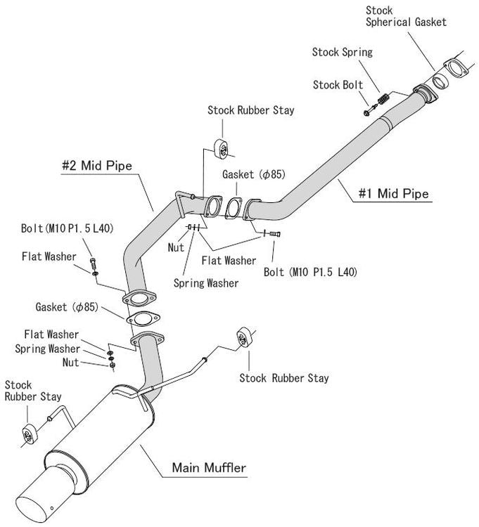 Hi-Power MUFFLER Single WRX(STI) 2015 US