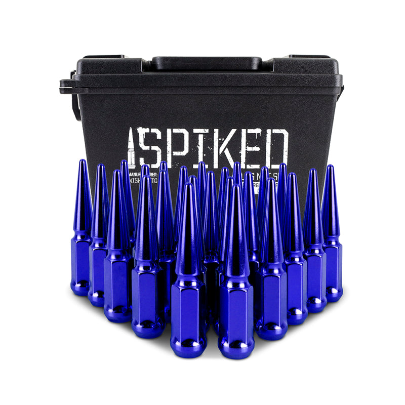 Mishimoto Mishimoto Steel Spiked Lug Nuts M14 x 1.5 24pc Set Blue-Lug Nuts-Grocery Getter Performance