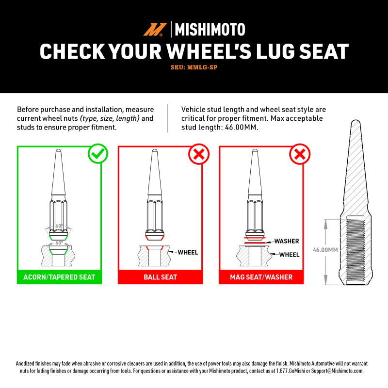 Mishimoto Mishimoto Steel Spiked Lug Nuts M14 x 1.5 24pc Set Blue-Lug Nuts-Grocery Getter Performance