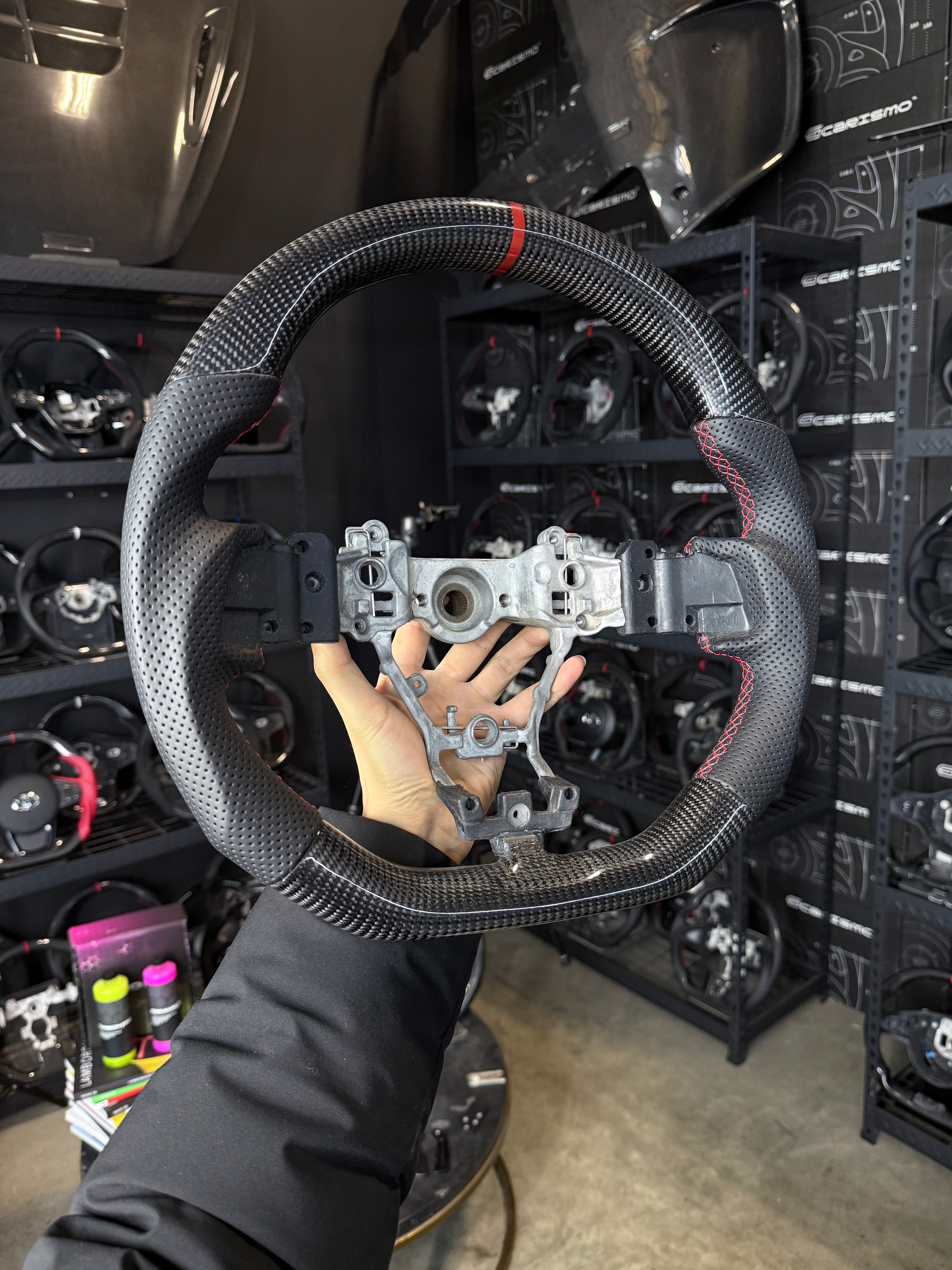 Carismo Steering Wheel For Subaru WRX STI (VA) - Sport - Gloss Carbon - Perforated Leather