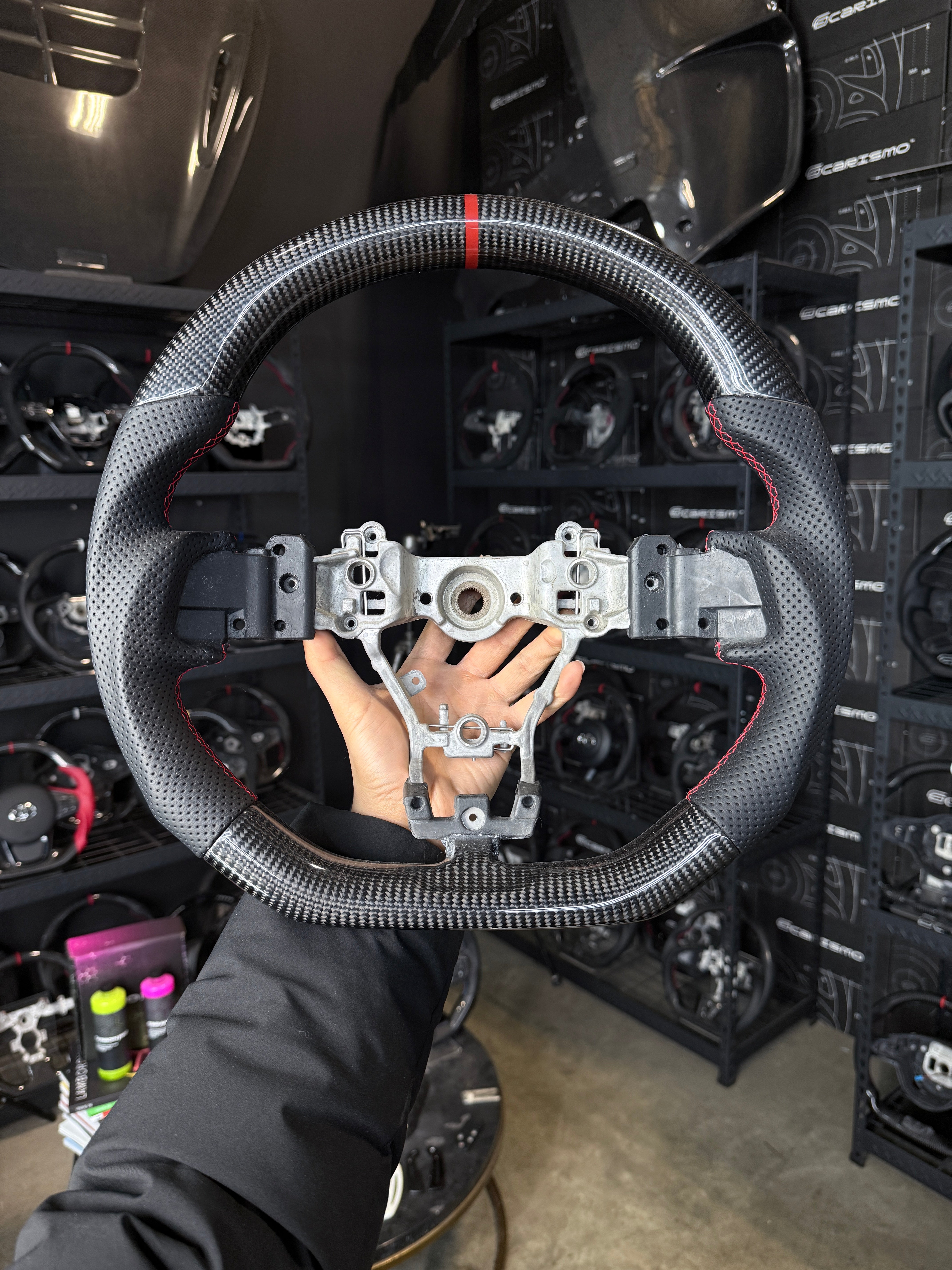 Carismo Steering Wheel For Subaru WRX STI (VA) - Sport - Gloss Carbon - Perforated Leather