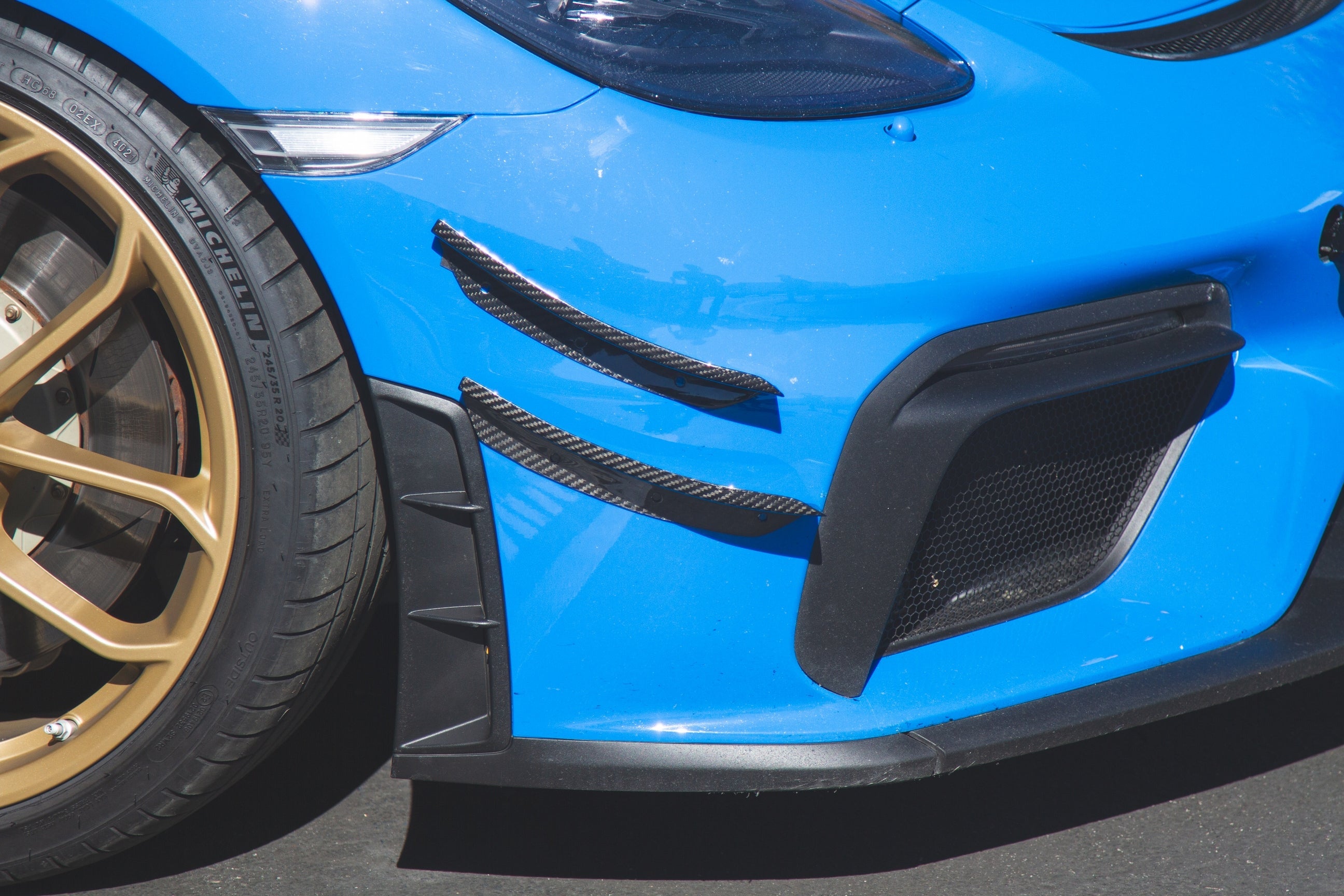 Porsche 718 Cayman GT4 Carbon Fiber Canards 2020-2023-Front Bumper Canards-Grocery Getter Performance