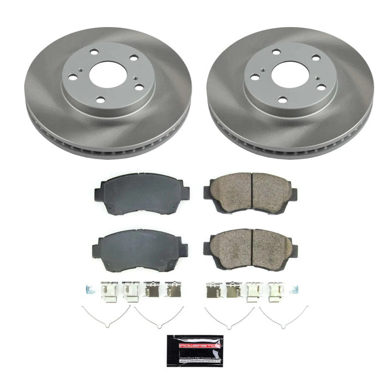 Power Stop 00-01 Toyota Camry Front Semi-Coated Rotor Kit-Brake Kits - Performance Blank-Grocery Getter Performance