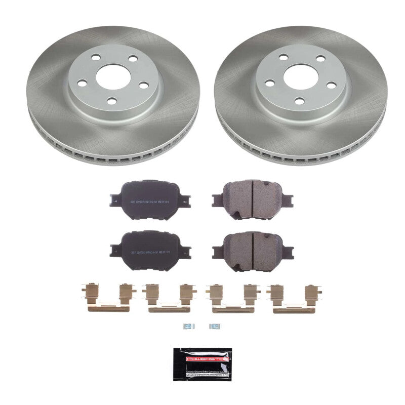 Power Stop 00-05 Toyota Celica Front Semi-Coated Rotor Kit-Brake Kits - Performance Blank-Grocery Getter Performance