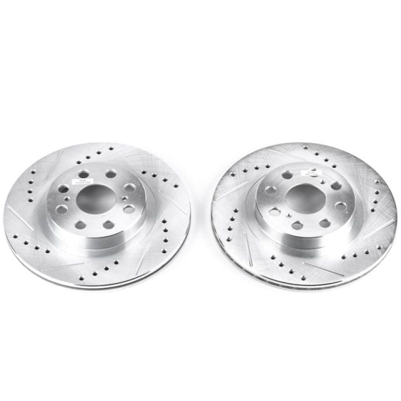 Power Stop 00-05 Toyota MR2 Spyder Rear Evolution Drilled & Slotted Rotors - Pair-Brake Rotors - Slot & Drilled-Grocery Getter Performance