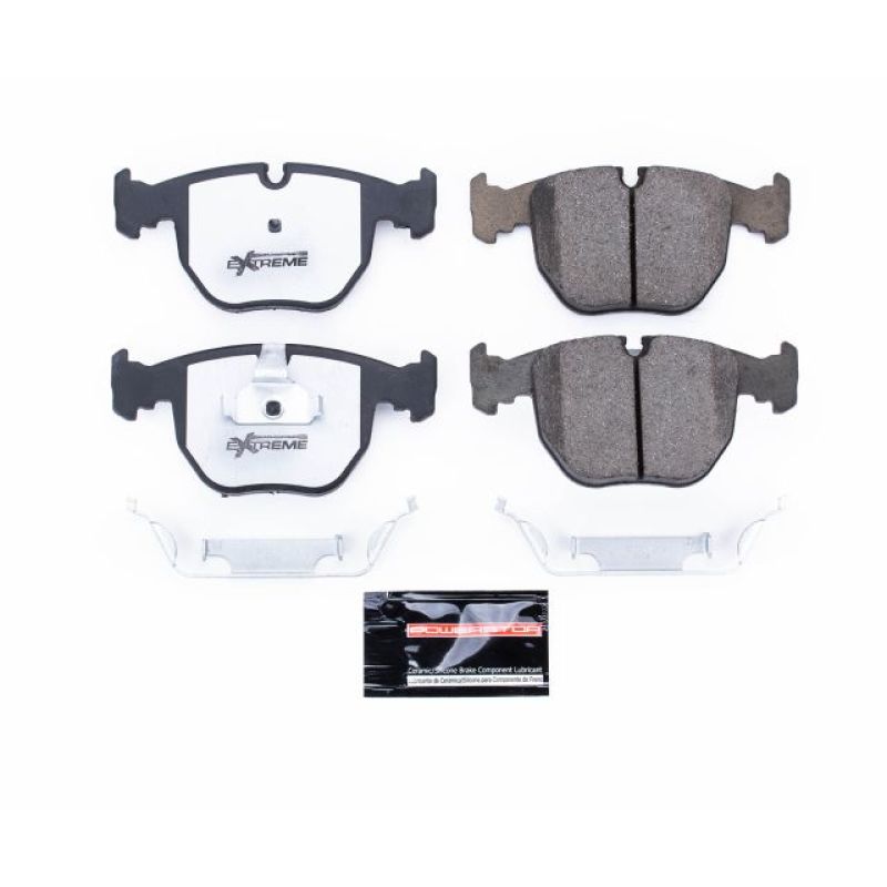 Power Stop 01-03 BMW 530i Front Z26 Extreme Street Brake Pads w/Hardware-Brake Pads - Performance-Grocery Getter Performance