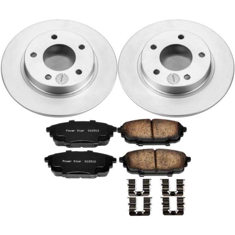 Power Stop 01-03 Mazda Protege Rear Z17 Evolution Geomet Coated Brake Kit-Brake Kits - Performance Blank-Grocery Getter Performance
