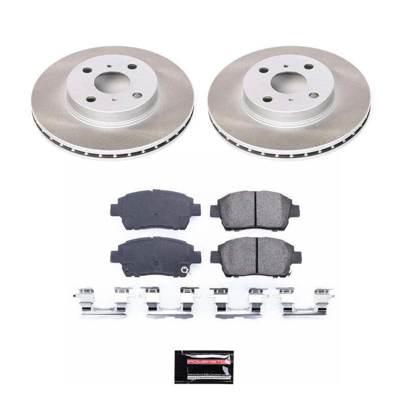 Power Stop 01-03 Toyota Prius Front Semi-Coated Rotor Kit-Brake Kits - Performance Blank-Grocery Getter Performance