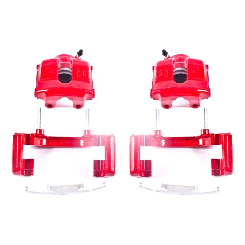 Power Stop 01-05 BMW 320i Front Red Calipers w/Brackets - Pair-Brake Calipers - Perf-Grocery Getter Performance
