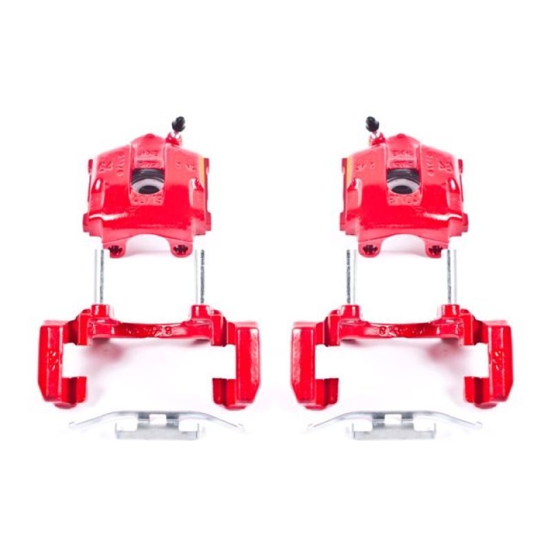 Power Stop 01-05 BMW 320i Rear Red Calipers w/Brackets - Pair-Brake Calipers - Perf-Grocery Getter Performance