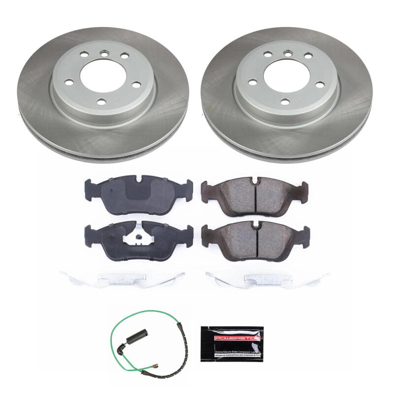 Power Stop 01-05 BMW 325xi Front Semi-Coated Rotor Kit-Brake Kits - Performance Blank-Grocery Getter Performance