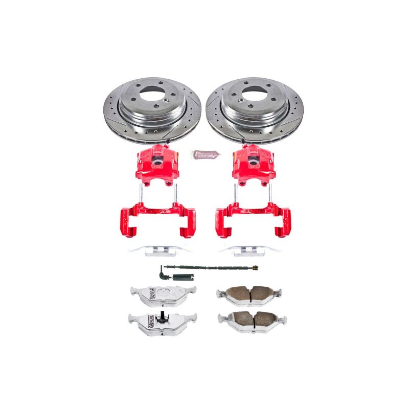 Power Stop 01-05 BMW 325xi Rear Z26 Street Warrior Brake Kit w/Calipers-Brake Kits - Performance D&S-Grocery Getter Performance
